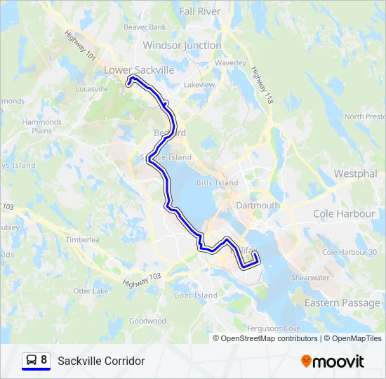 8 Bus Line Map
