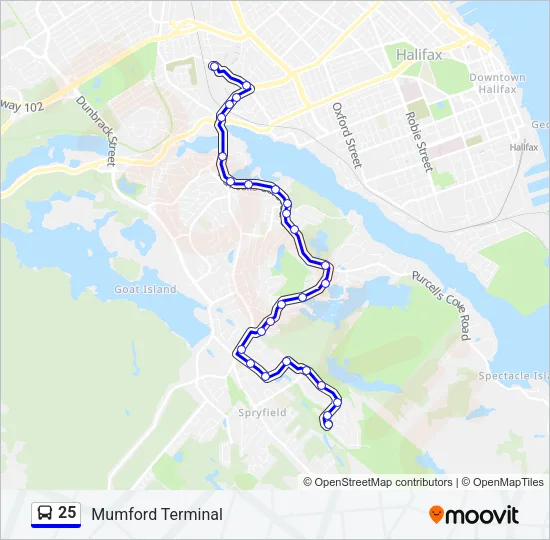 25 Bus Line Map