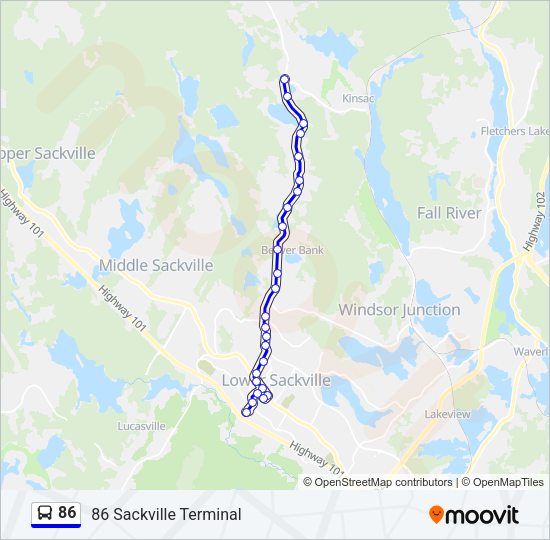 86 Bus Line Map