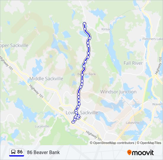 86 bus Line Map