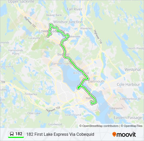 182 bus Line Map