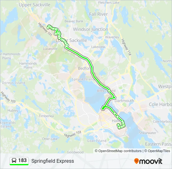 183 Bus Line Map