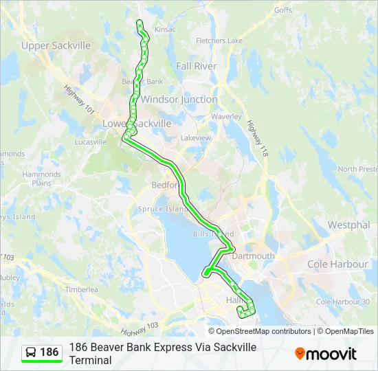 186 Bus Line Map