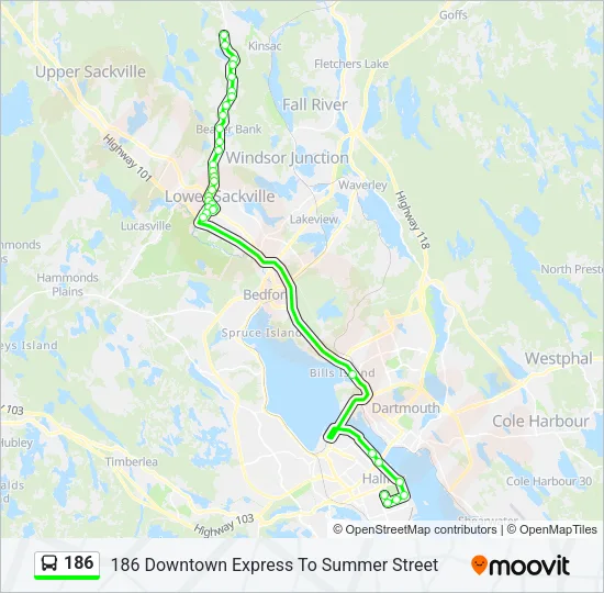186 Bus Line Map