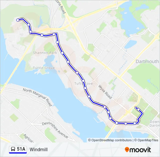 51A Bus Line Map