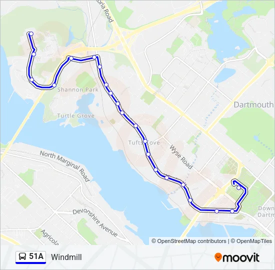51A Bus Line Map