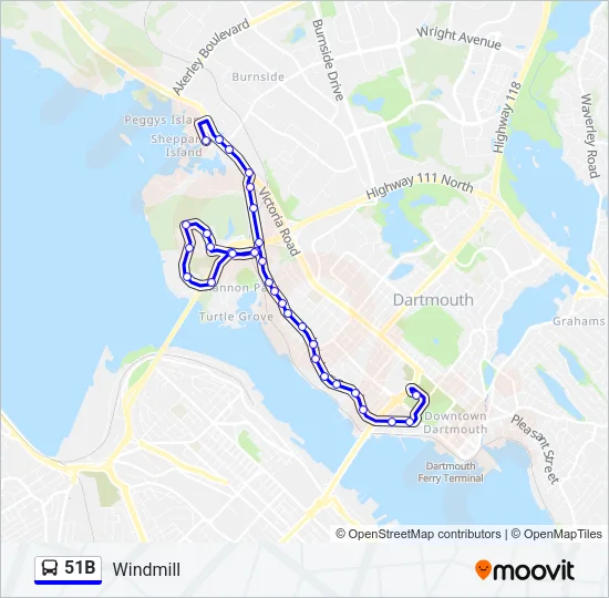51B Bus Line Map