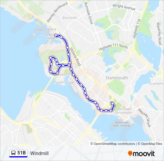 51B Bus Line Map