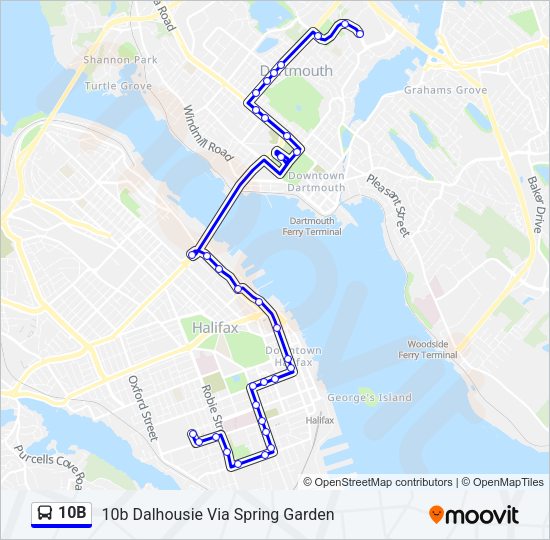 10B Bus Line Map