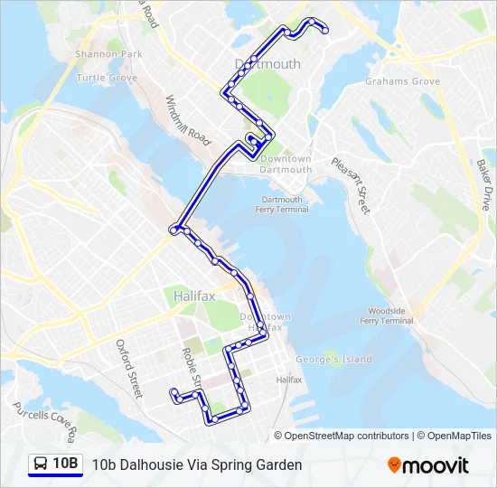 10B Bus Line Map