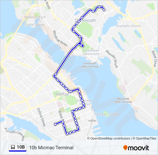 10B Bus Line Map