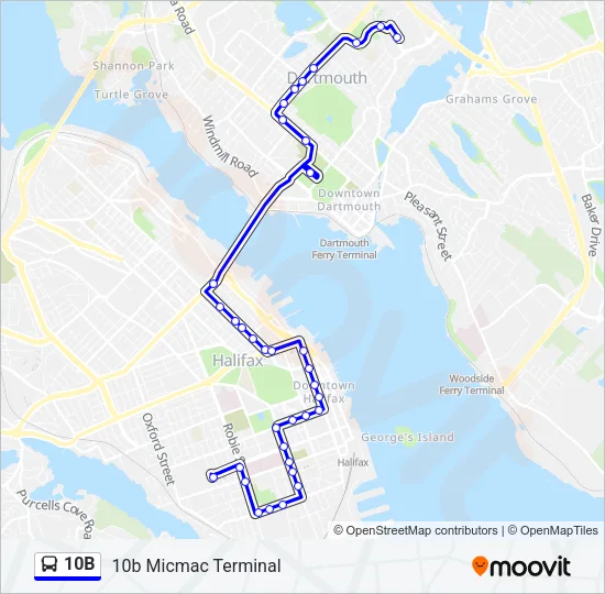 10B Bus Line Map