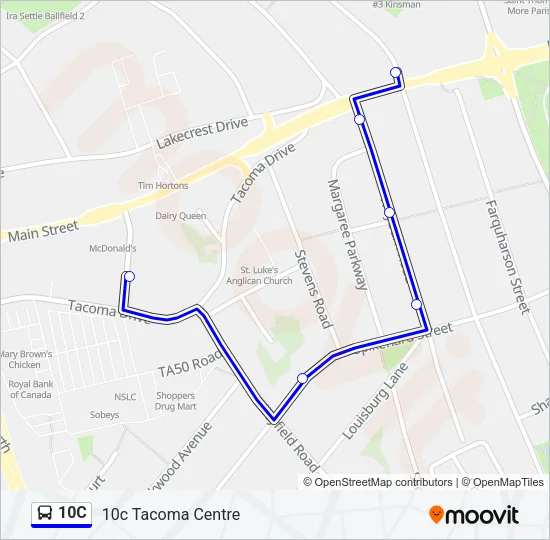 10C Bus Line Map