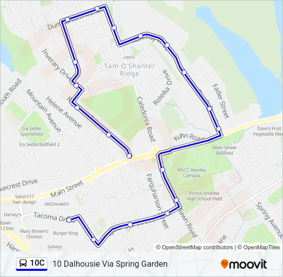 10C Bus Line Map