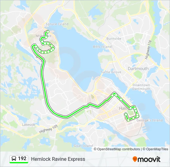 192 Bus Line Map