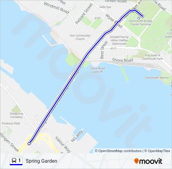 1 Bus Line Map