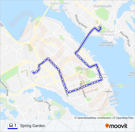 1 Bus Line Map