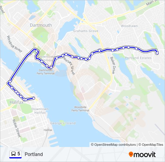 5 Bus Line Map