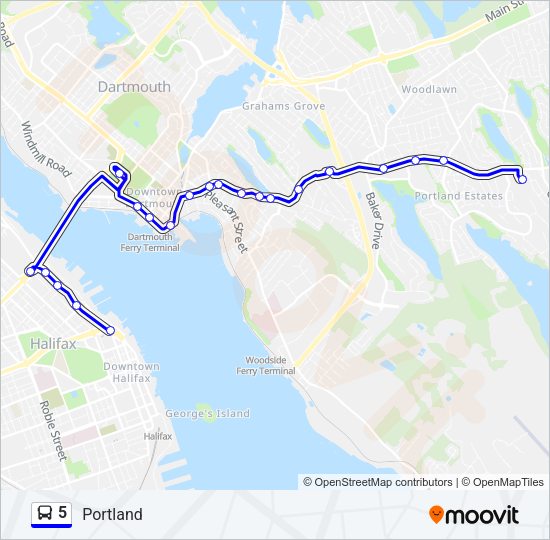 5 Bus Line Map