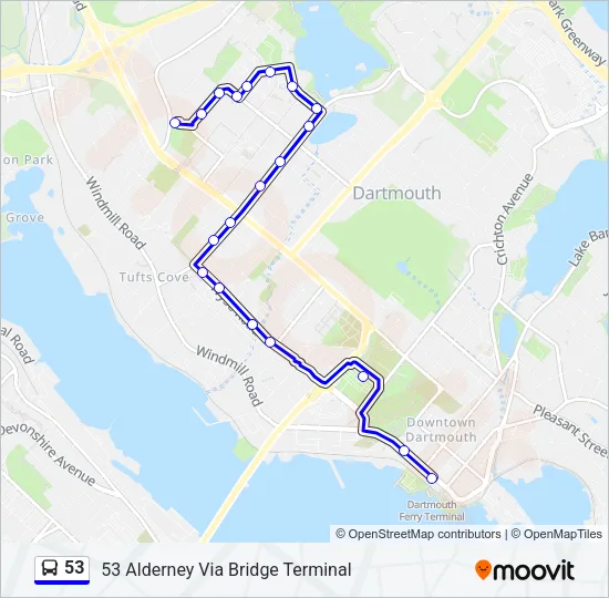 53 Bus Line Map
