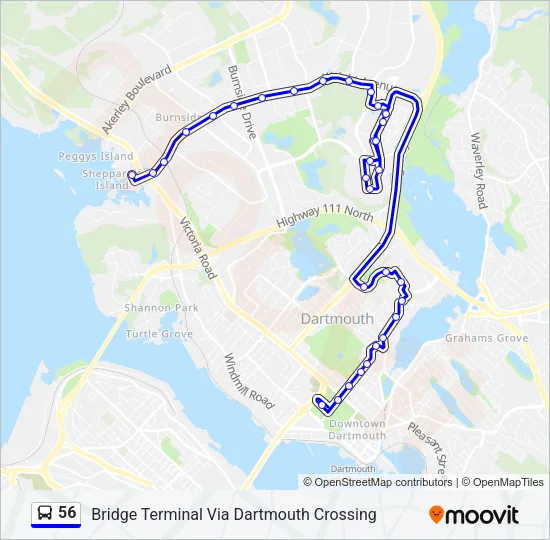 56 Bus Line Map