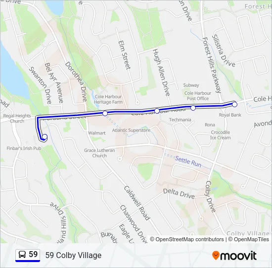 59 Bus Line Map