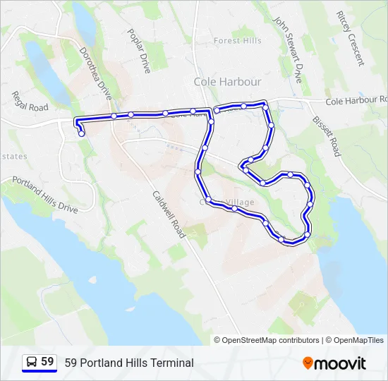 59 Bus Line Map