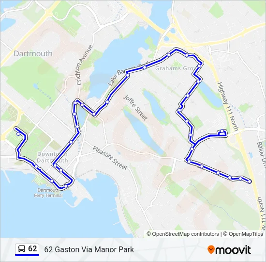 62 Bus Line Map