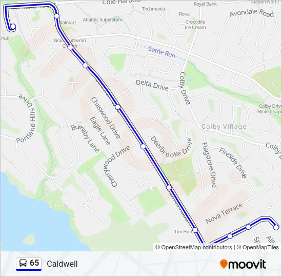 65 Bus Line Map