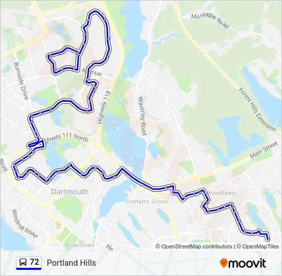72 Bus Line Map