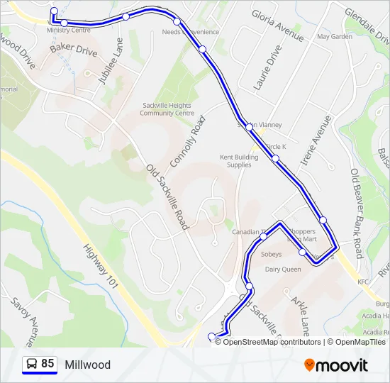 85 Bus Line Map