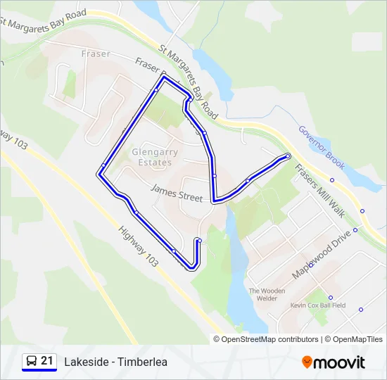 21 Bus Line Map