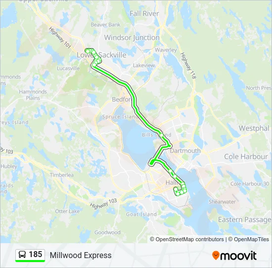 185 Bus Line Map