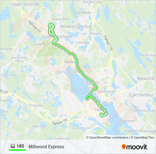 185 Bus Line Map