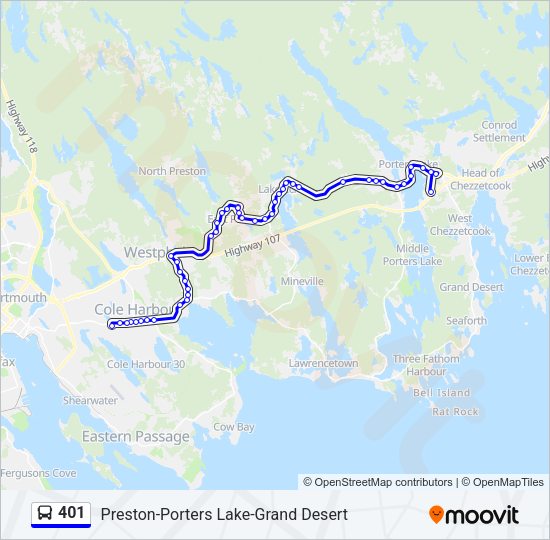 401 Bus Line Map