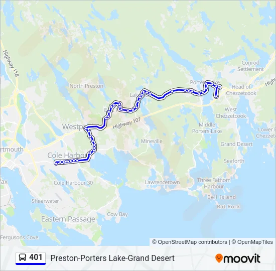 401 Bus Line Map