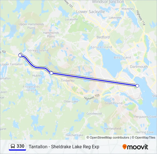 330 Bus Line Map