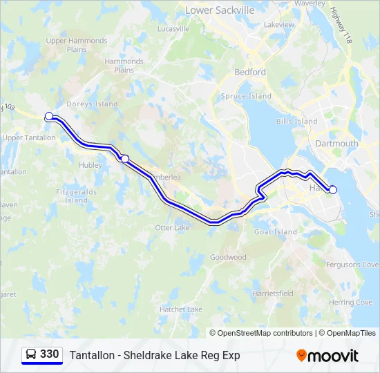330 Bus Line Map