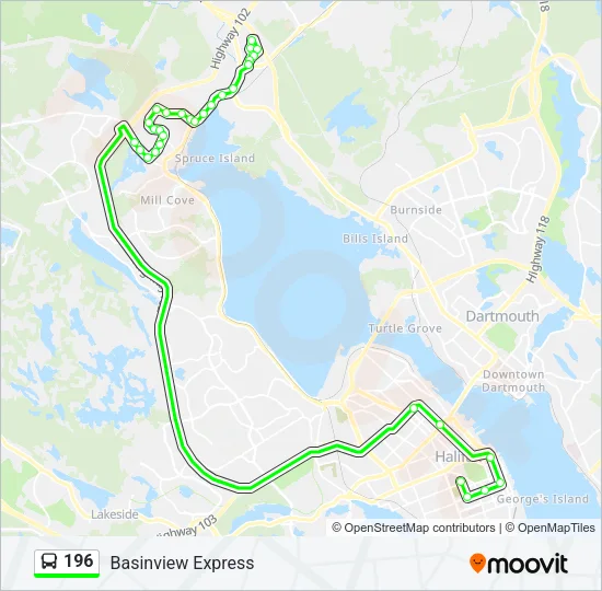 196 Bus Line Map