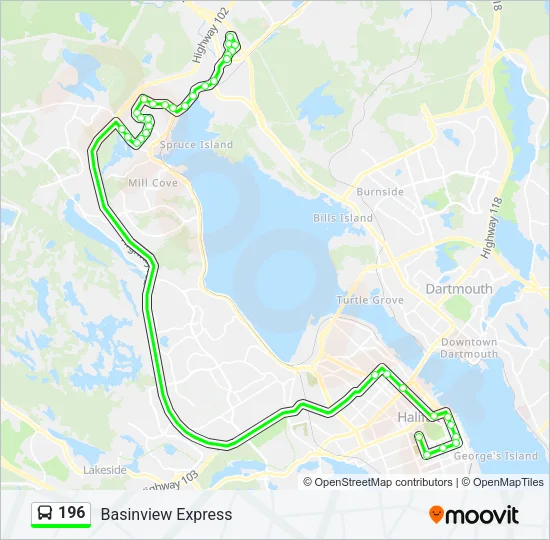 196 Bus Line Map