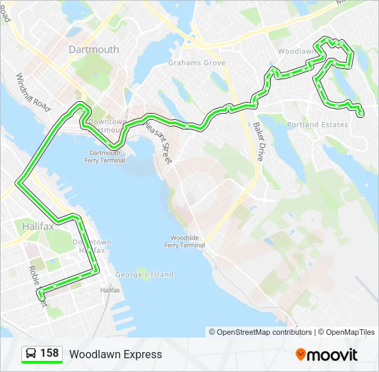158 Bus Line Map