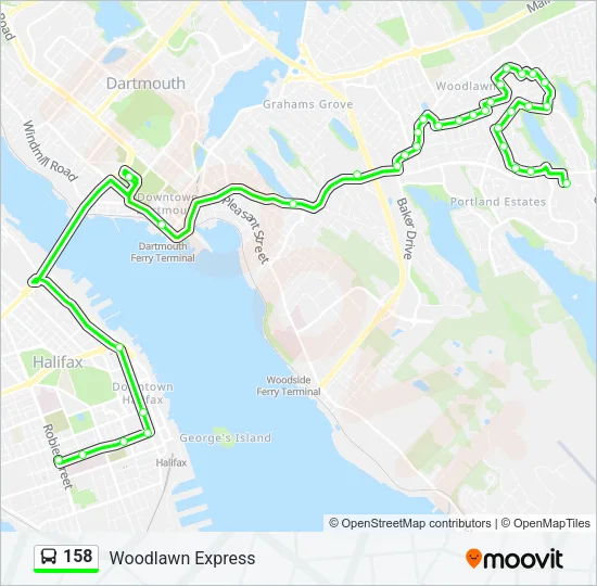 158 Bus Line Map