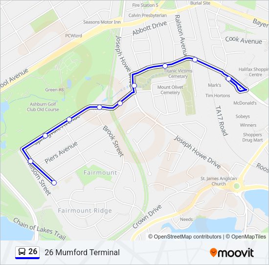 26 Bus Line Map