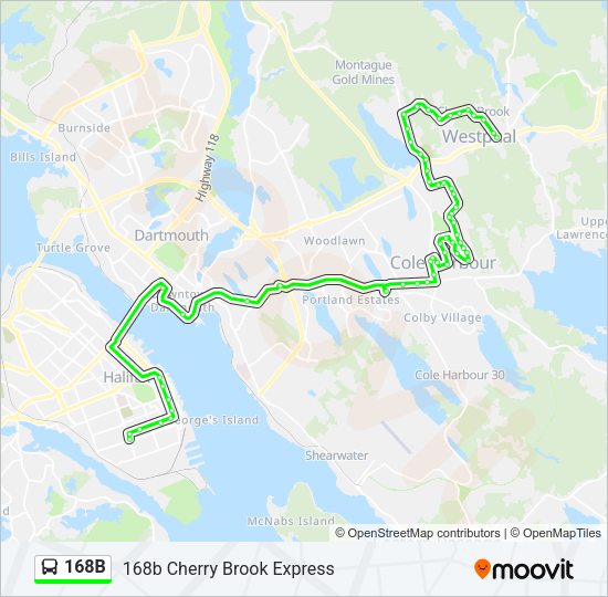 168B Bus Line Map