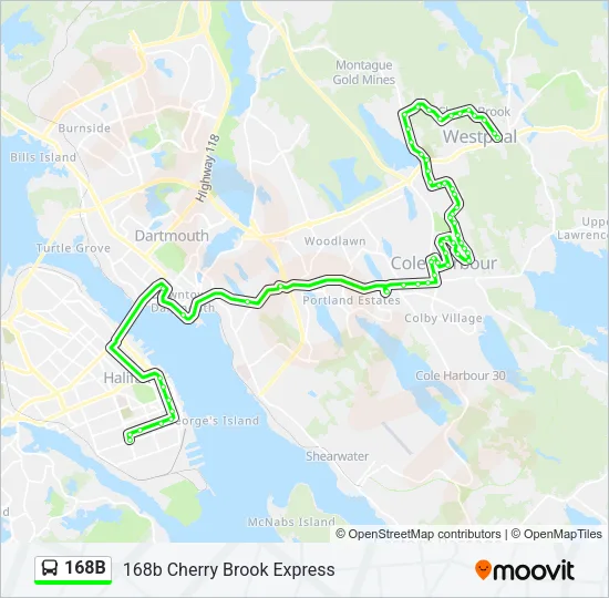 168B Bus Line Map
