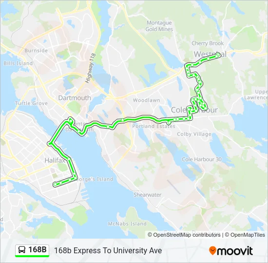 168B Bus Line Map