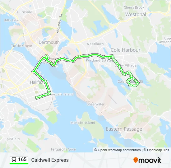 165 Bus Line Map