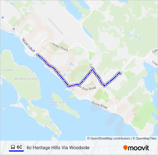Plan de la ligne 6C de bus