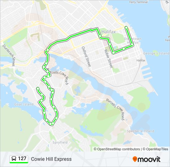 127 Bus Line Map