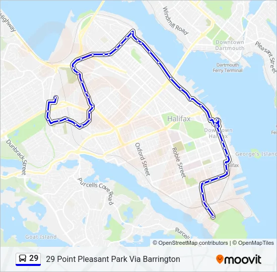 29 Bus Line Map